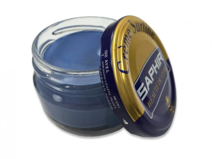 blue leather shoe polish